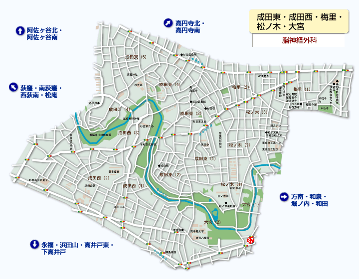成田東・成田西・梅里・松ノ木・大宮