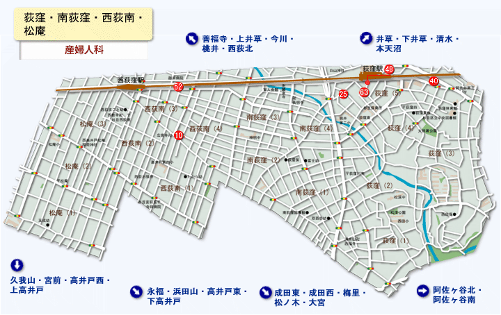荻窪・南荻窪・西荻南・松庵